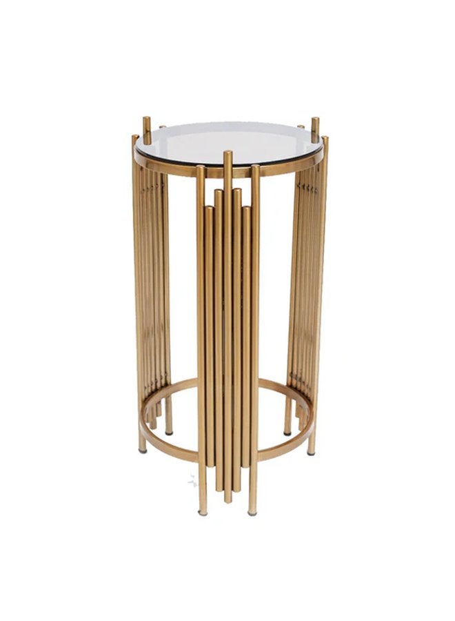 Round Table Made Of 35 Cm Diameter, 70 Cm High Gold Stainless Steel